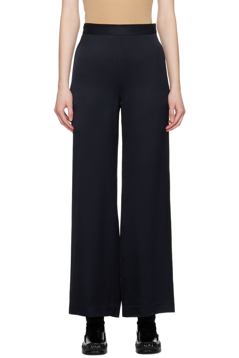 6397 - Navy Liquid Trousers