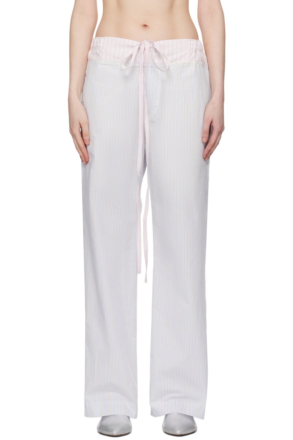 Edward Cuming - Pantalon bleu à patchwork