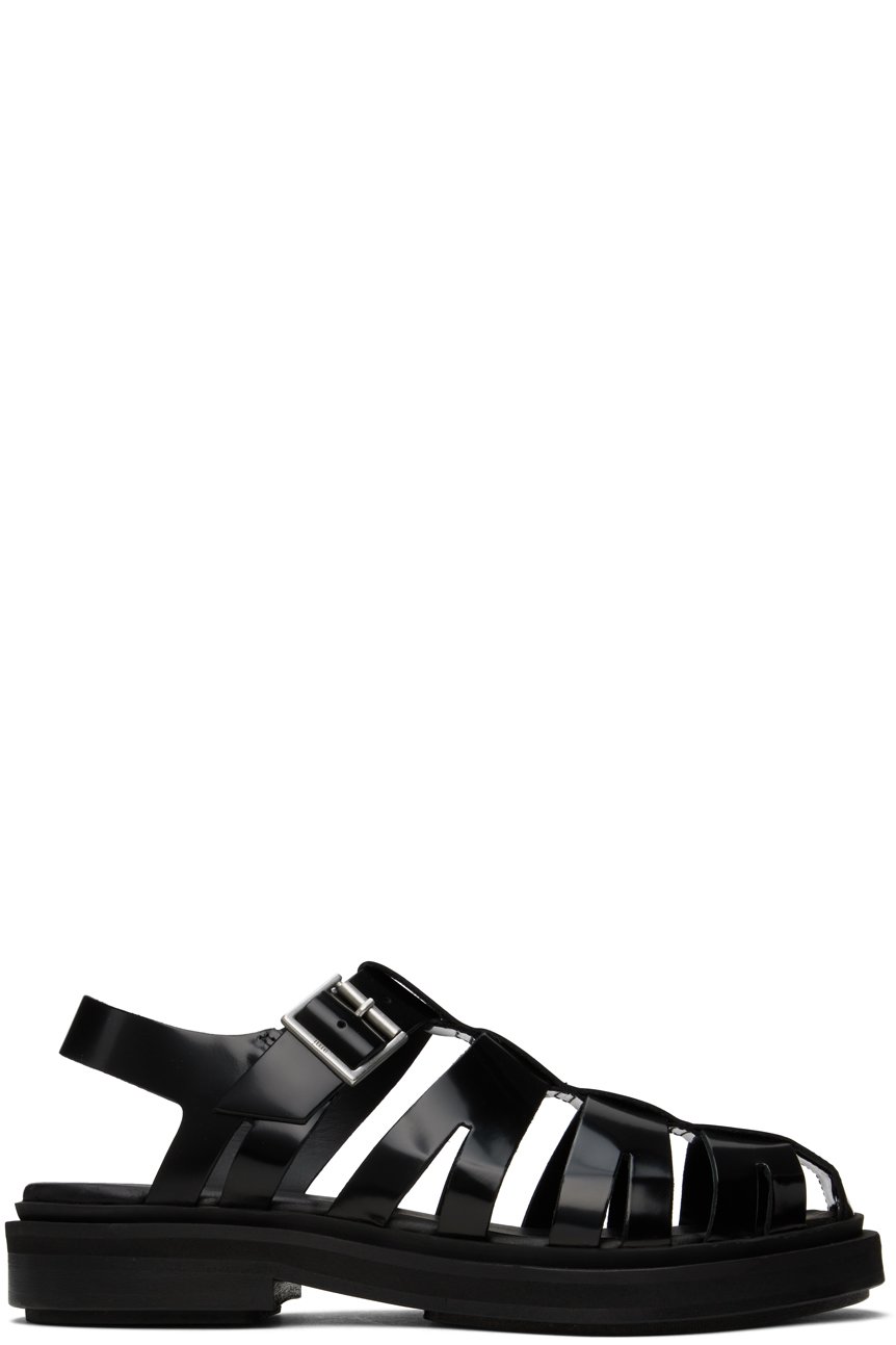 AMI Paris - Black Anatomical Toe Fisherman Sandals