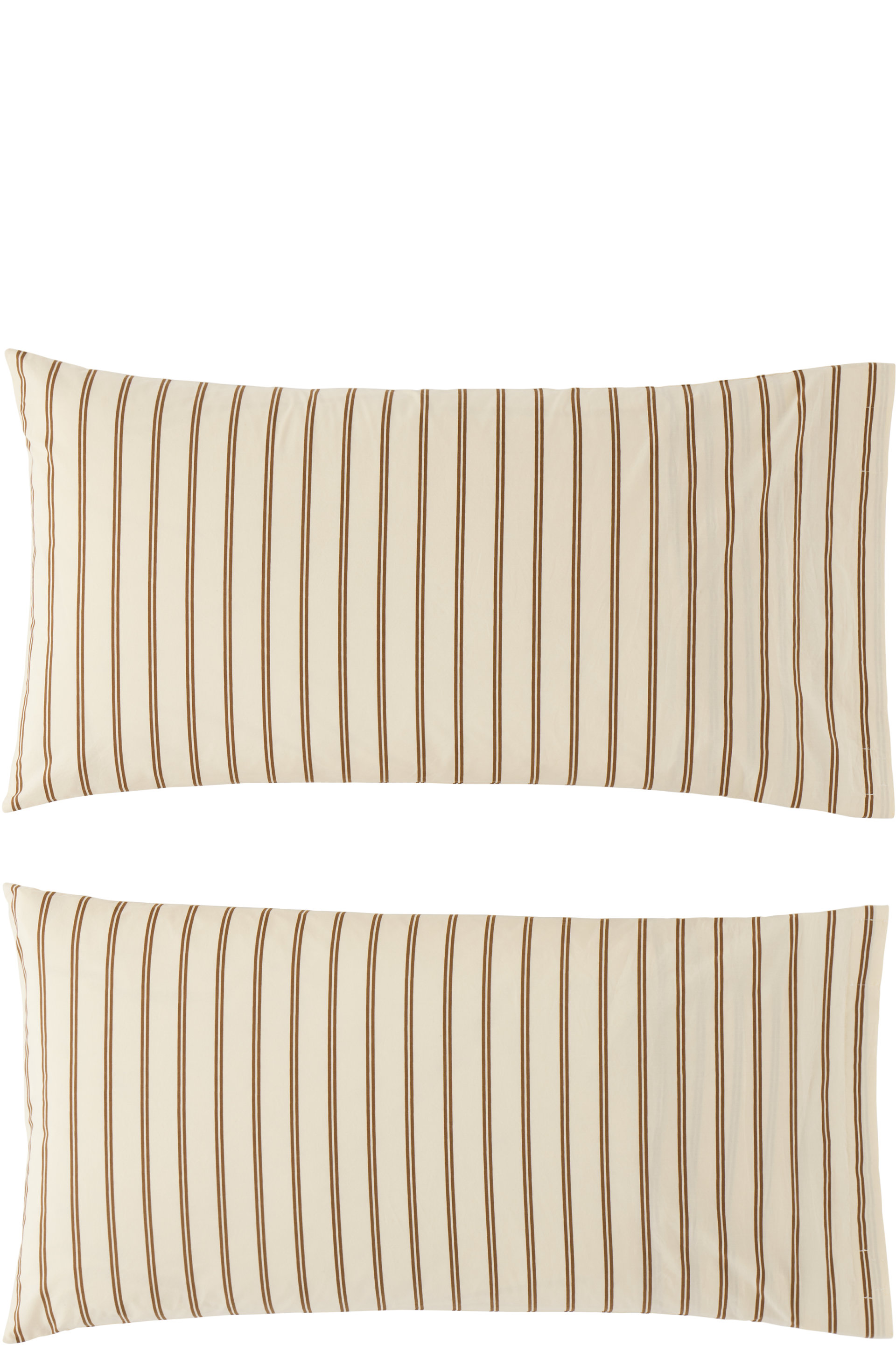 Tekla - Two-Pack Beige & Brown Percale Pillowcases