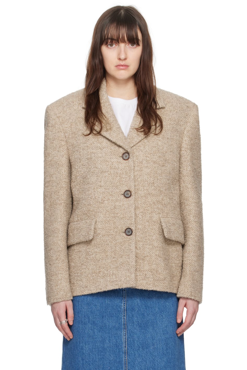 Magda Butrym - Manteau beige à boutons