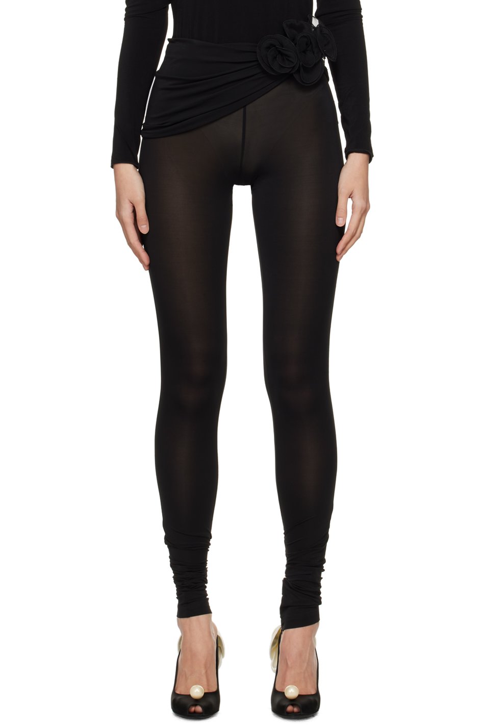 Magda Butrym - Legging noir à effet drapé