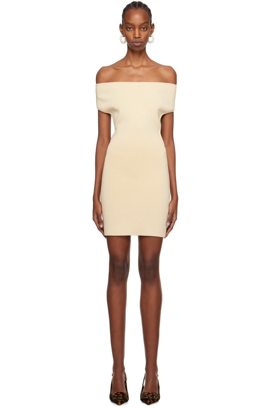 JACQUEMUS - Robe courte Cubista beige - Les sculptures