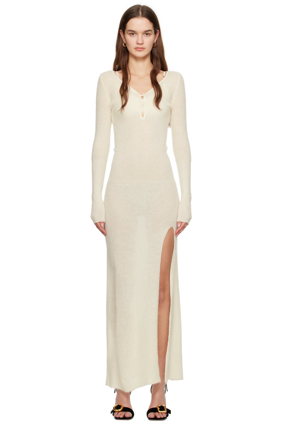 JACQUEMUS - Robe longue Alzou blanc cassé