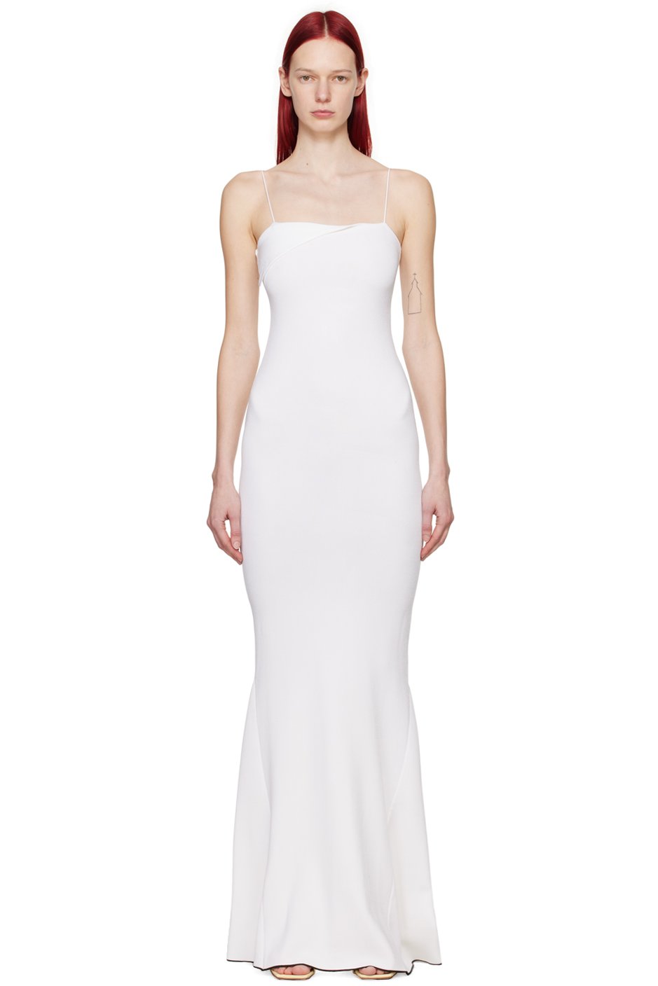 JACQUEMUS - Robe longue Aro blanche - Les sculptures