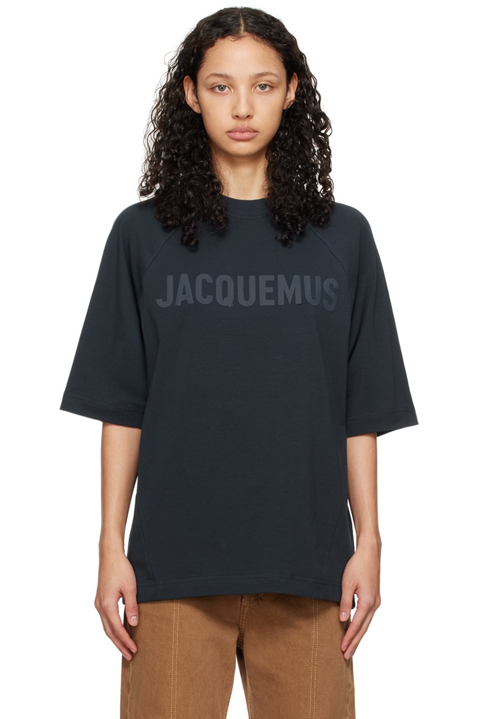 JACQUEMUS - T-shirt 'Le t-shirt Typo' bleu marine