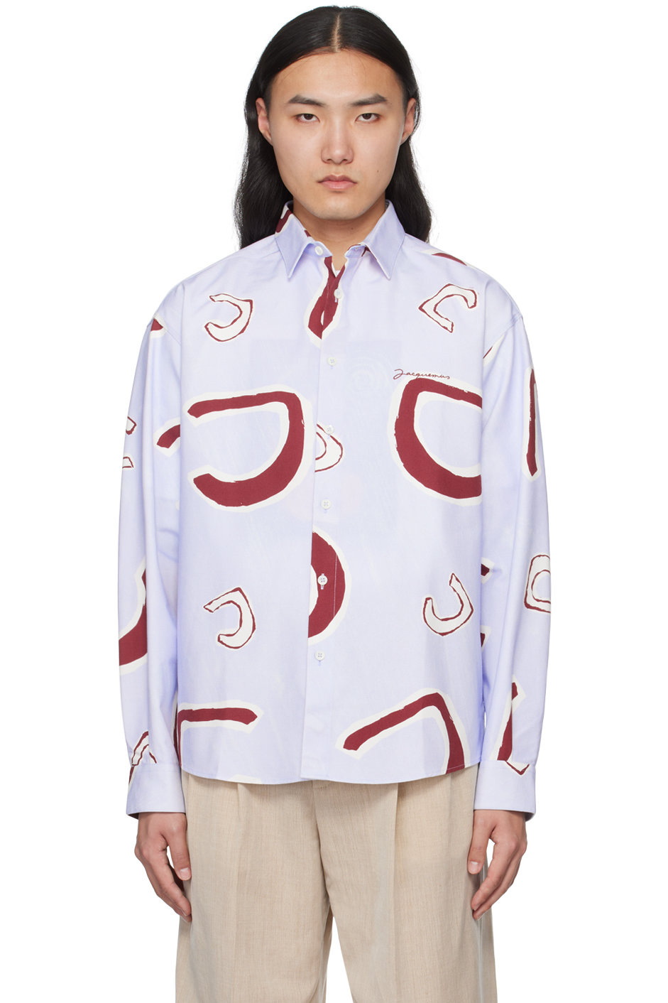 JACQUEMUS - Blue Les Sculptures 'La chemise Simon' Shirt