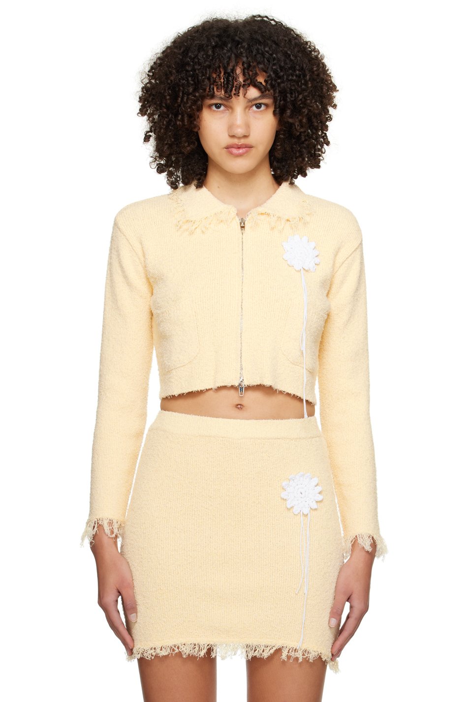 Kijun - Pull jaune à appliqué graphique