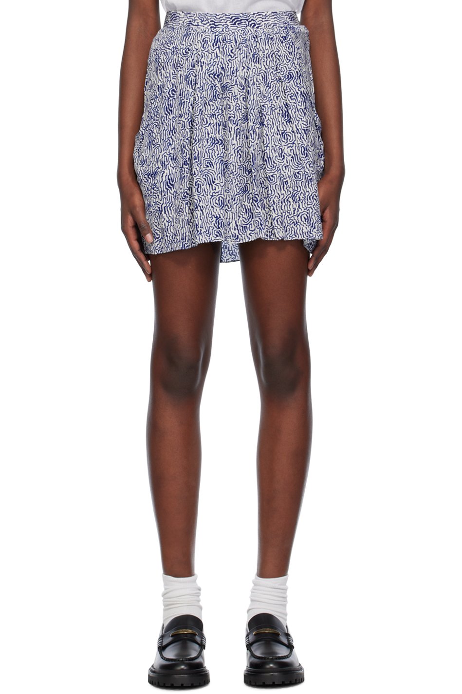 Isabel Marant Etoile - Minijupe Violaine blanc et bleu