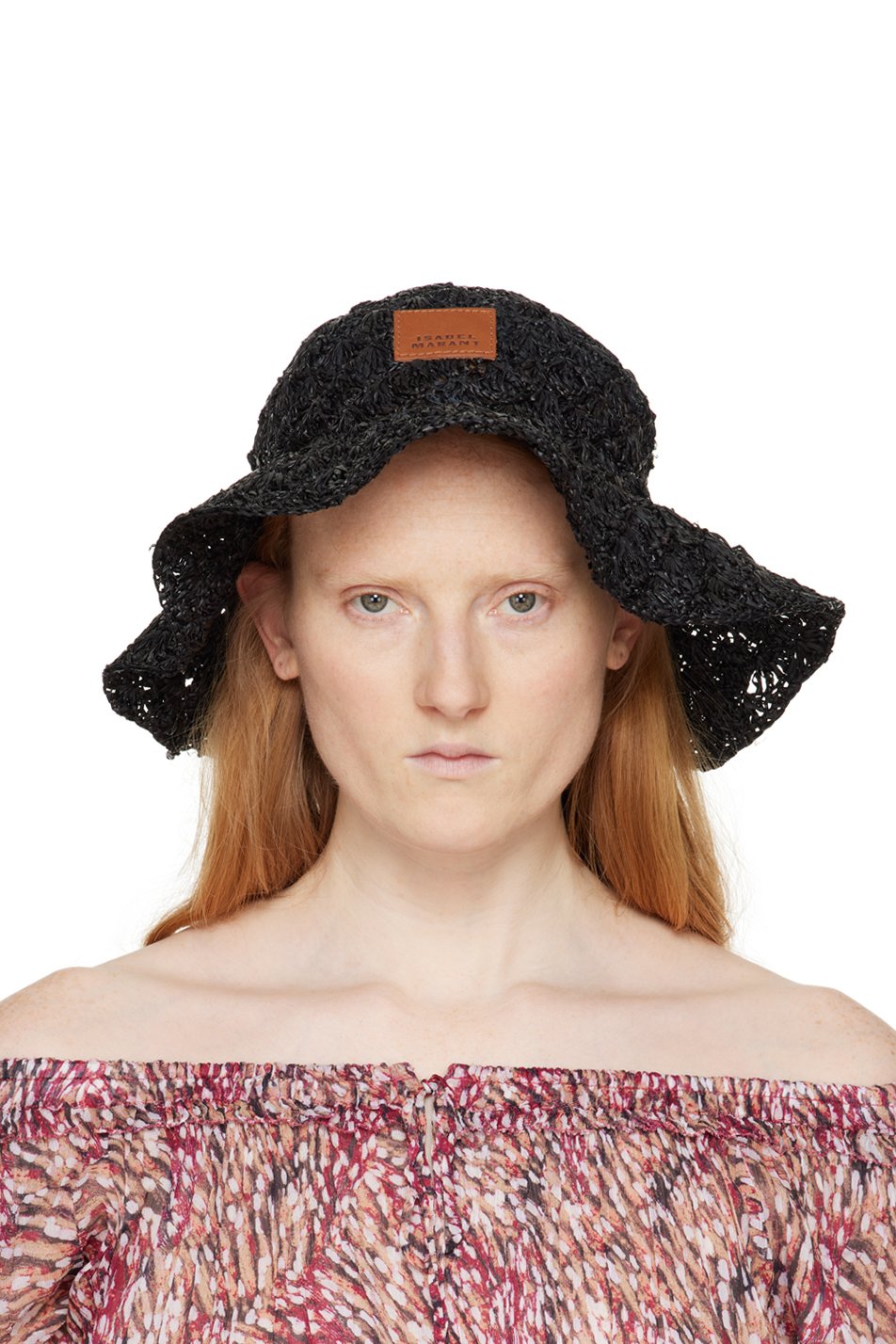 Isabel Marant - Chapeau Tulum noir en raphia