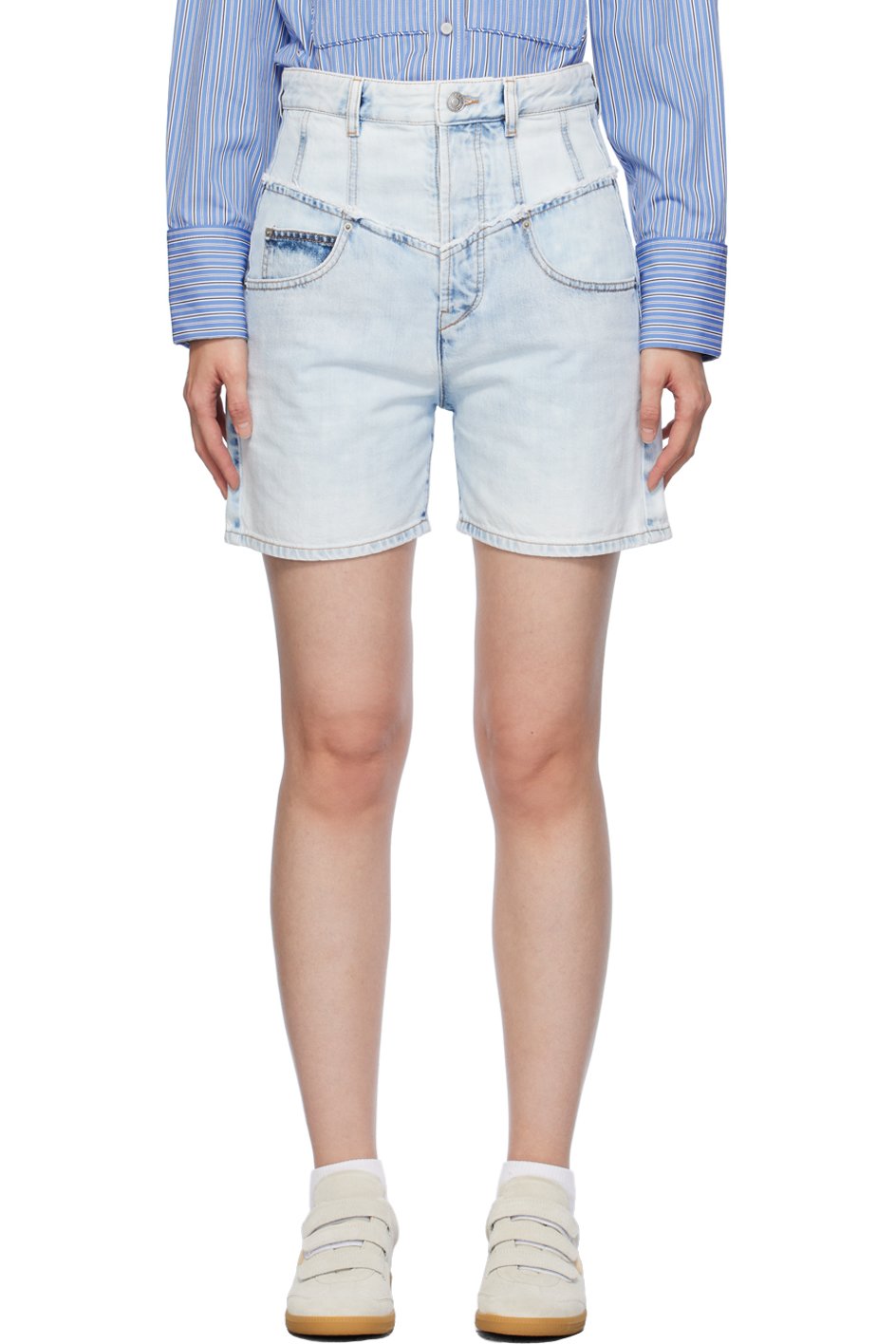 Isabel Marant - Short Oreta bleu en denim