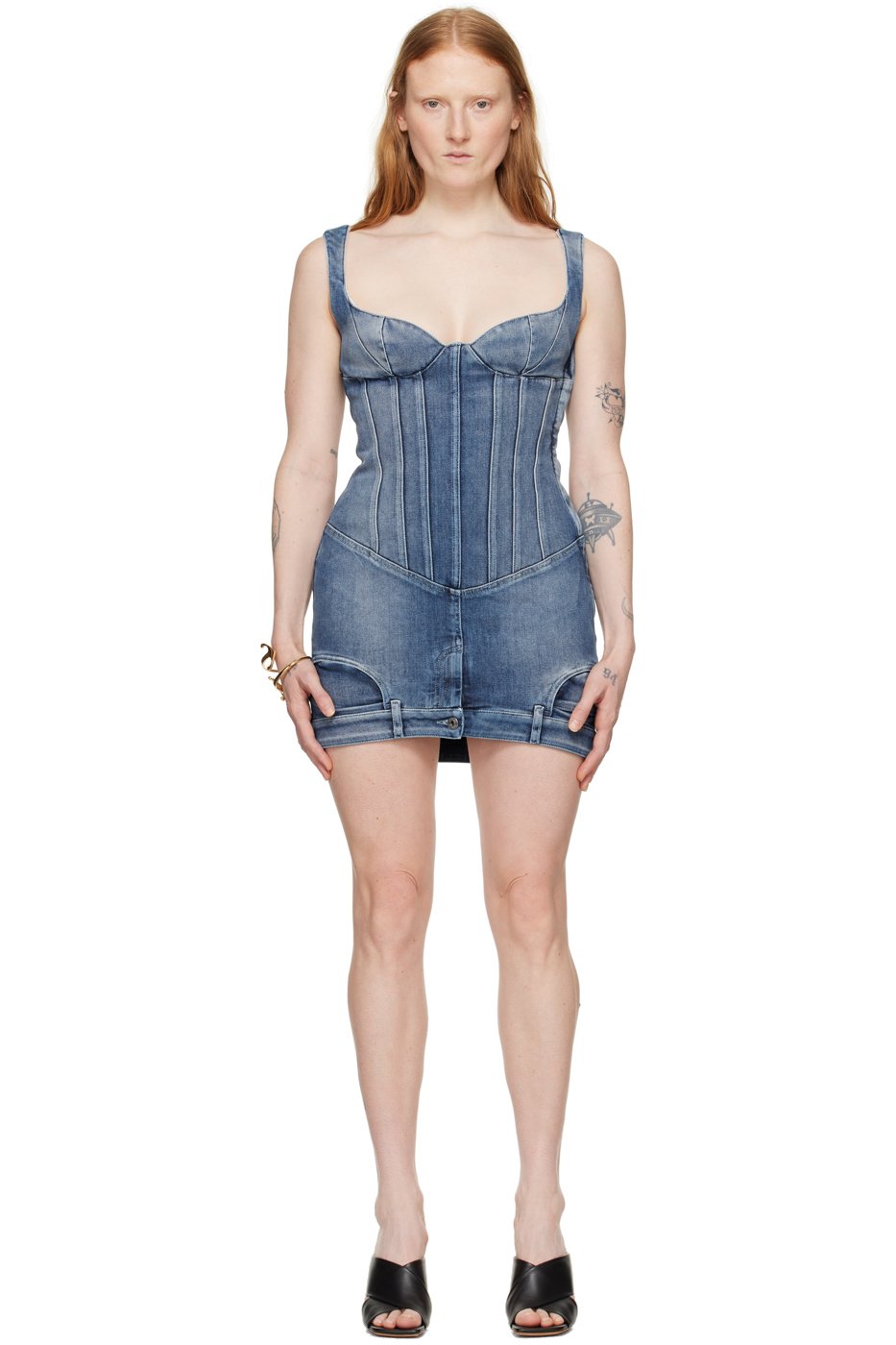 Off-White - Blue Upside Down Denim Minidress