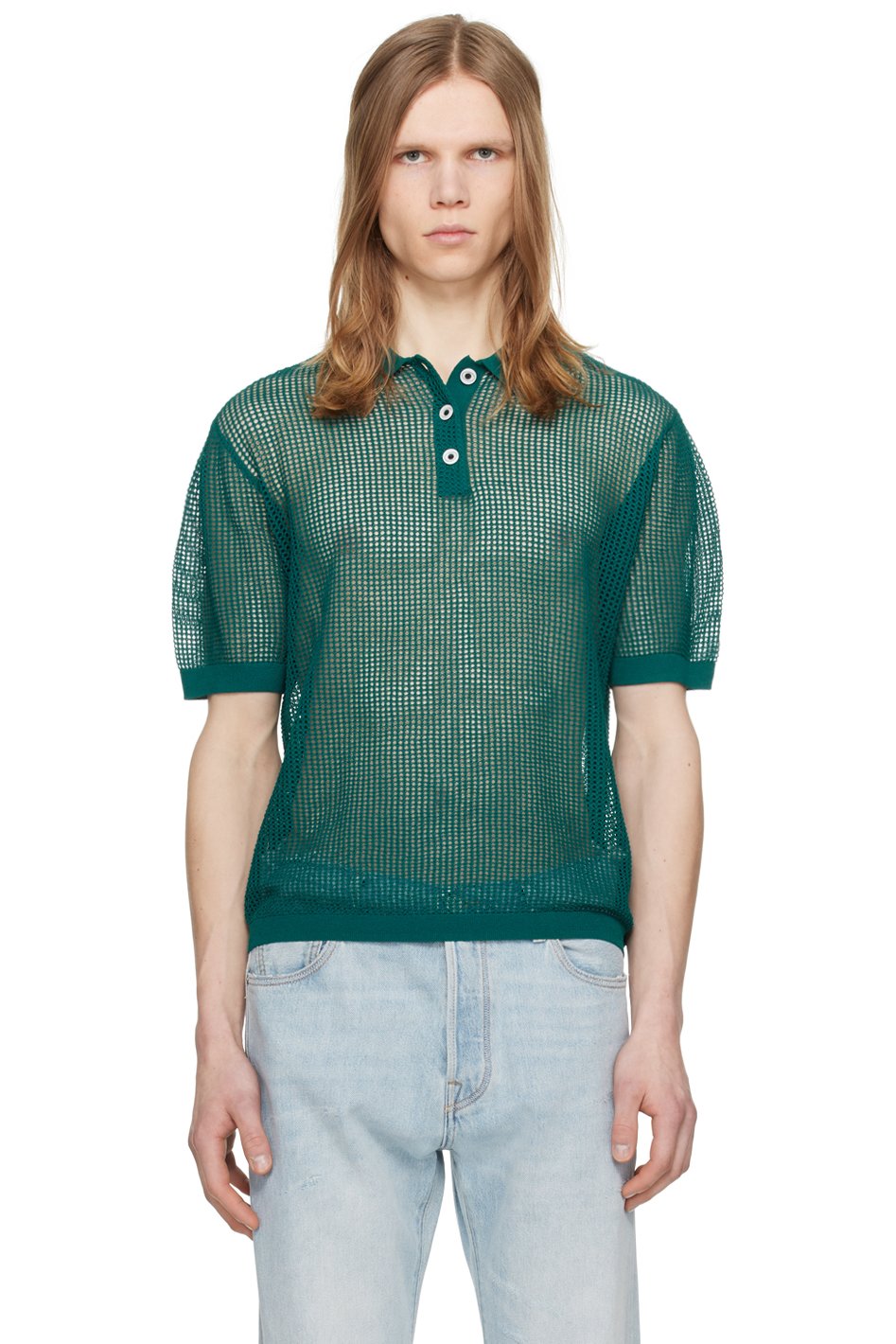 ZANKOV - Polo vert à trois boutons