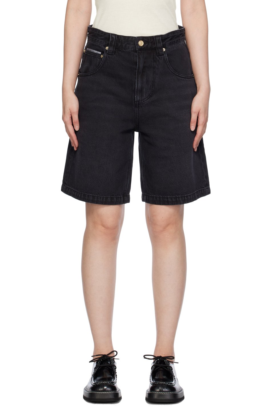 EYTYS - Short Keanu noir en denim exclusif à SSENSE