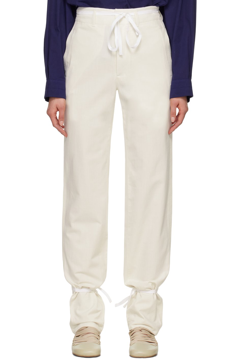 LEMAIRE - Pantalon droit blanc