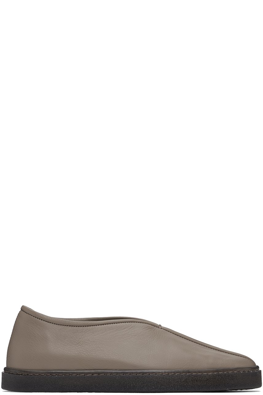 LEMAIRE - Chaussures à enfiler grises à passepoils exclusives à SSENSE