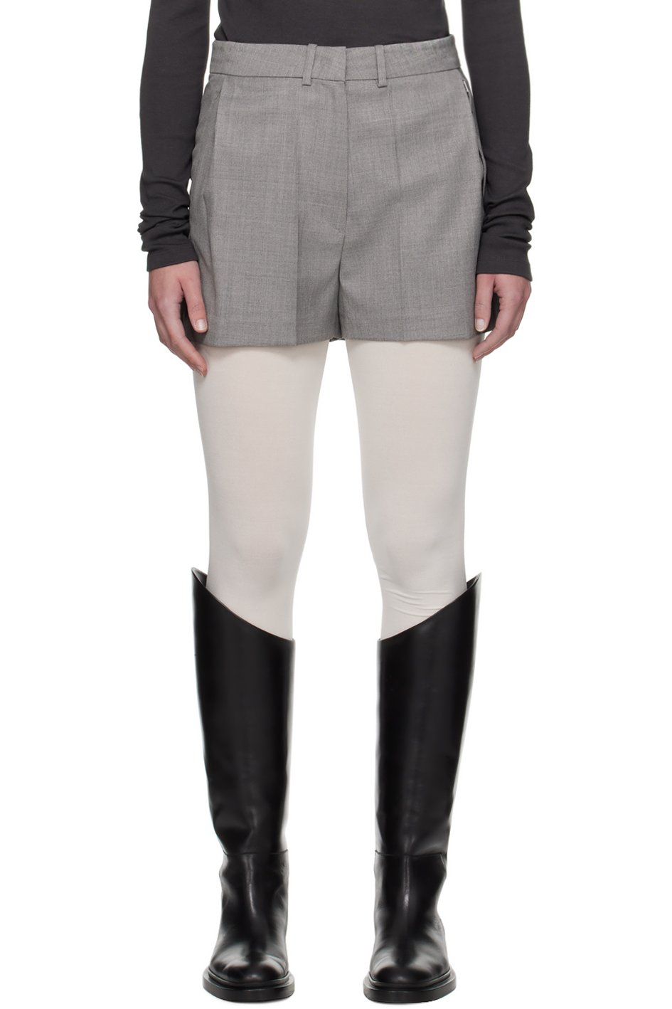 LOW CLASSIC - Short gris en sergé
