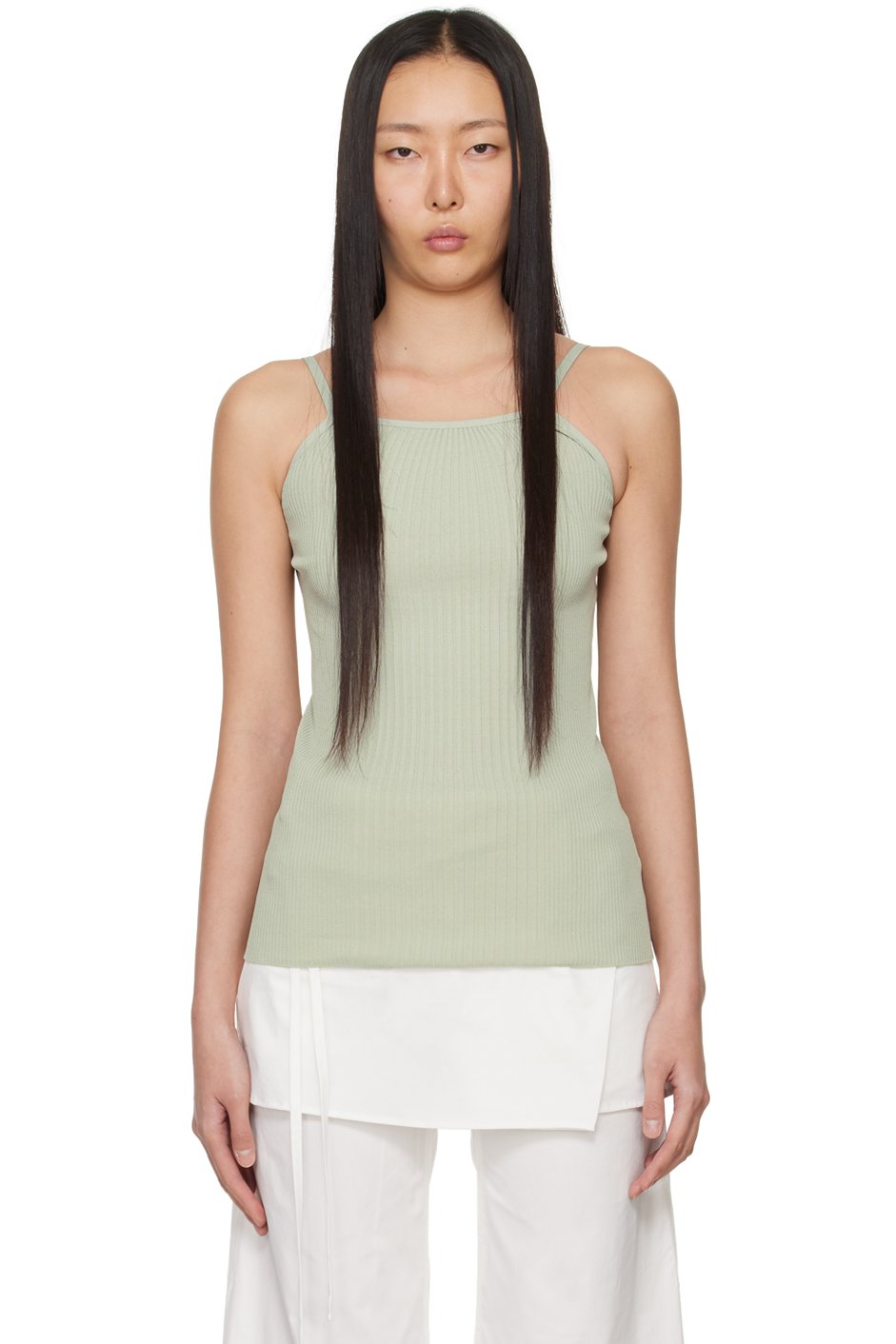 LOW CLASSIC - Camisole verte à corsage bain de soleil