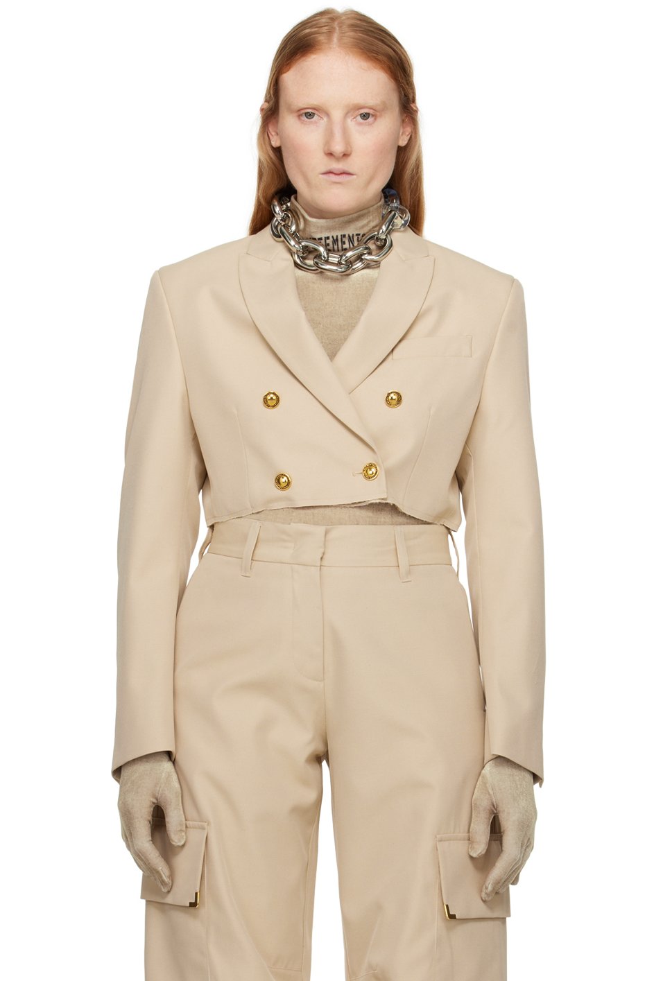 Palm Angels - Veston écourté beige
