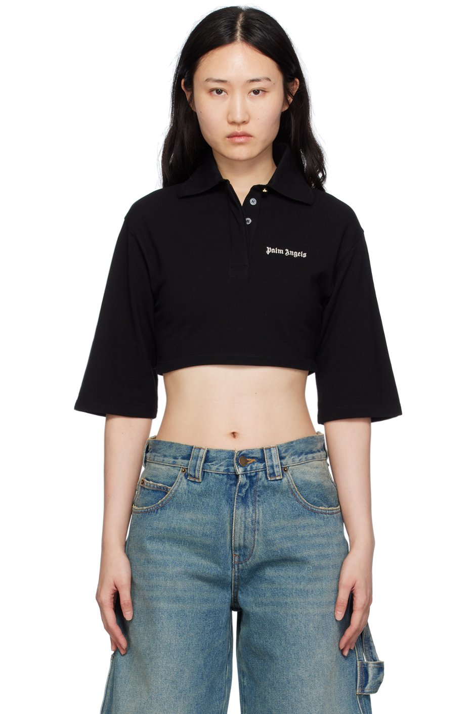 Palm Angels - Polo écourté noir