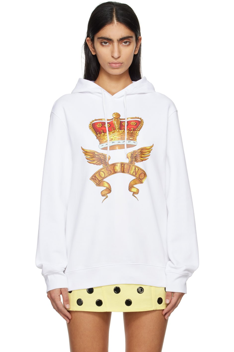 Moschino - 화이트 아카이브 스카프 후디