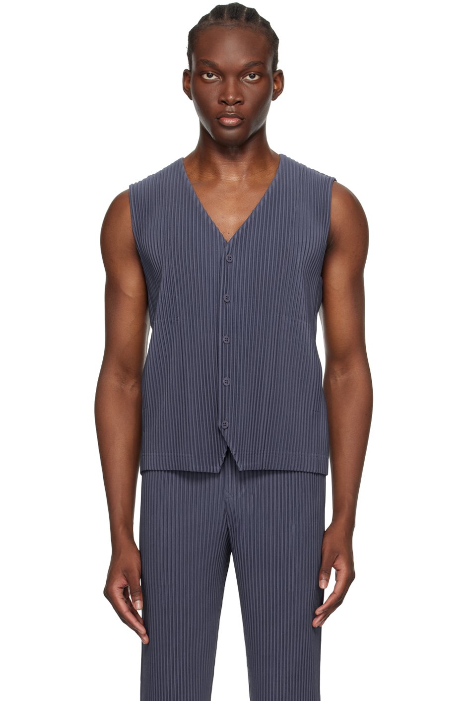 HOMME PLISSÉ ISSEY MIYAKE - Navy Tailored Pleats 2 Vest