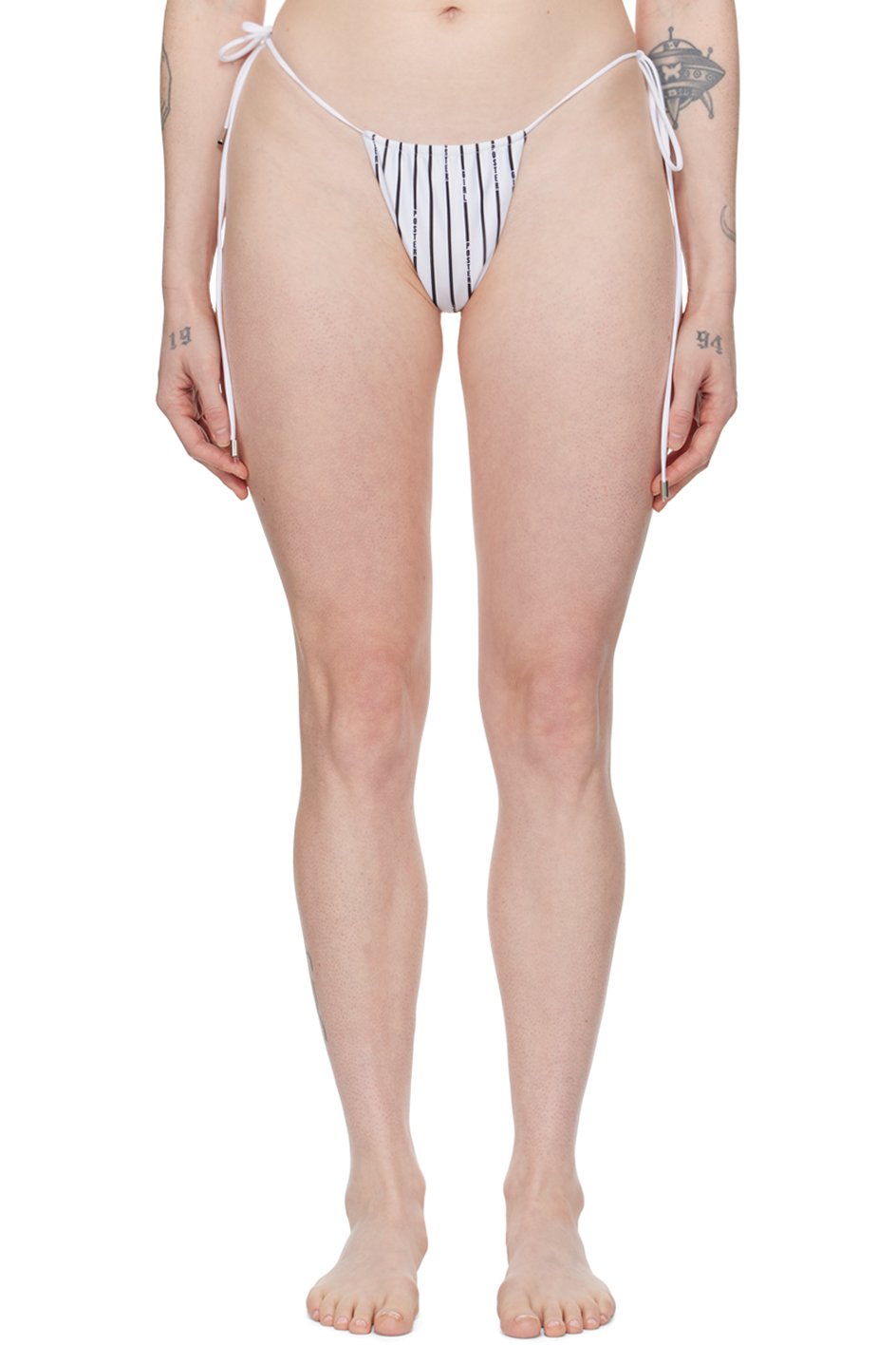 Poster Girl - Culotte de bikini réversible Woods noir et blanc