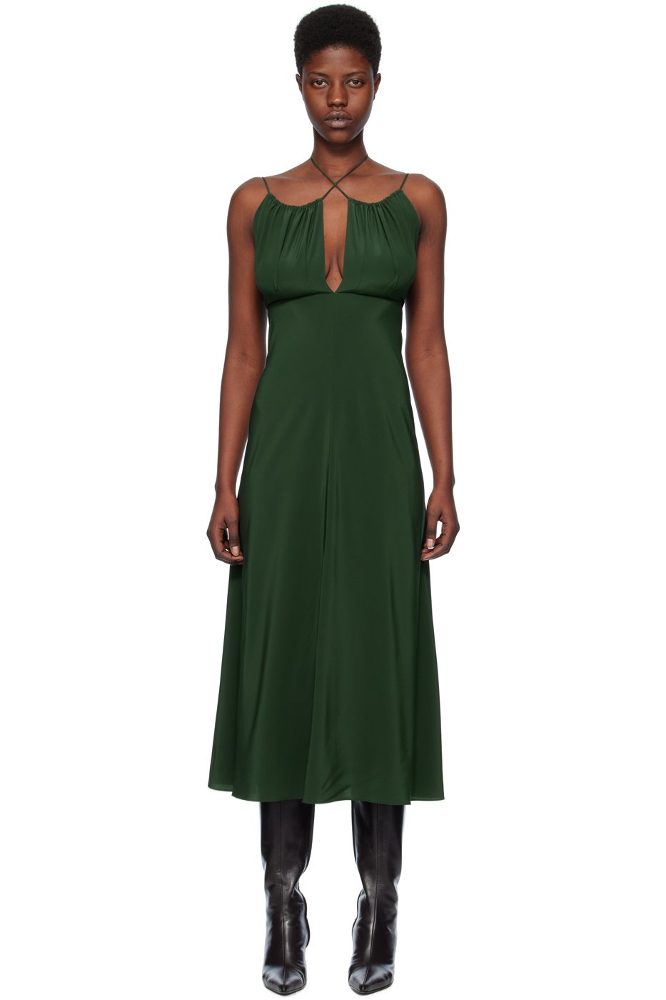 TOTEME - Robe longue verte à fronces