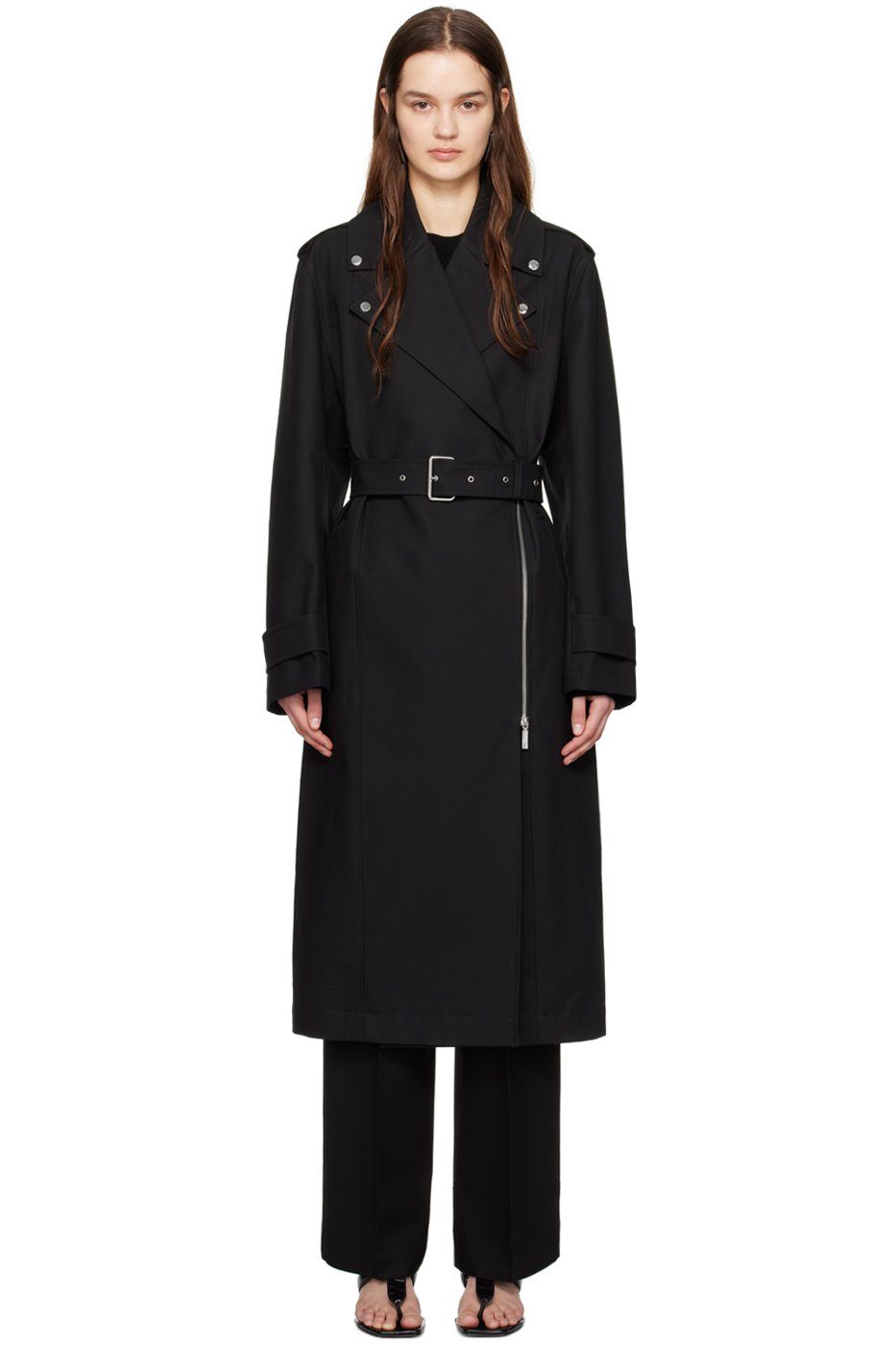 TOTEME - Trench noir à revers tailleur