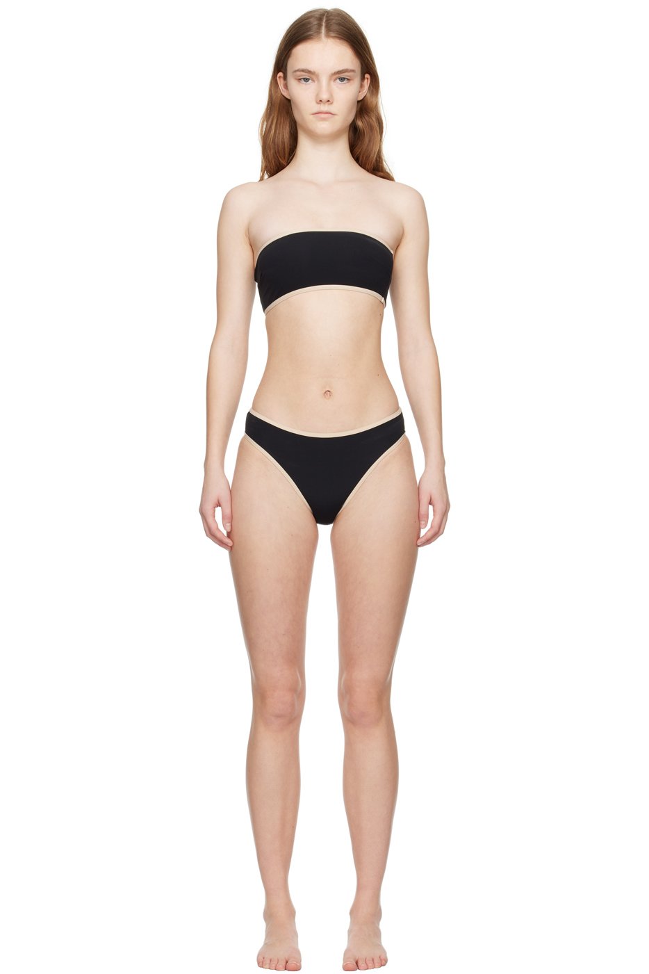 TOTEME - Bikini noir à bordures contrastantes