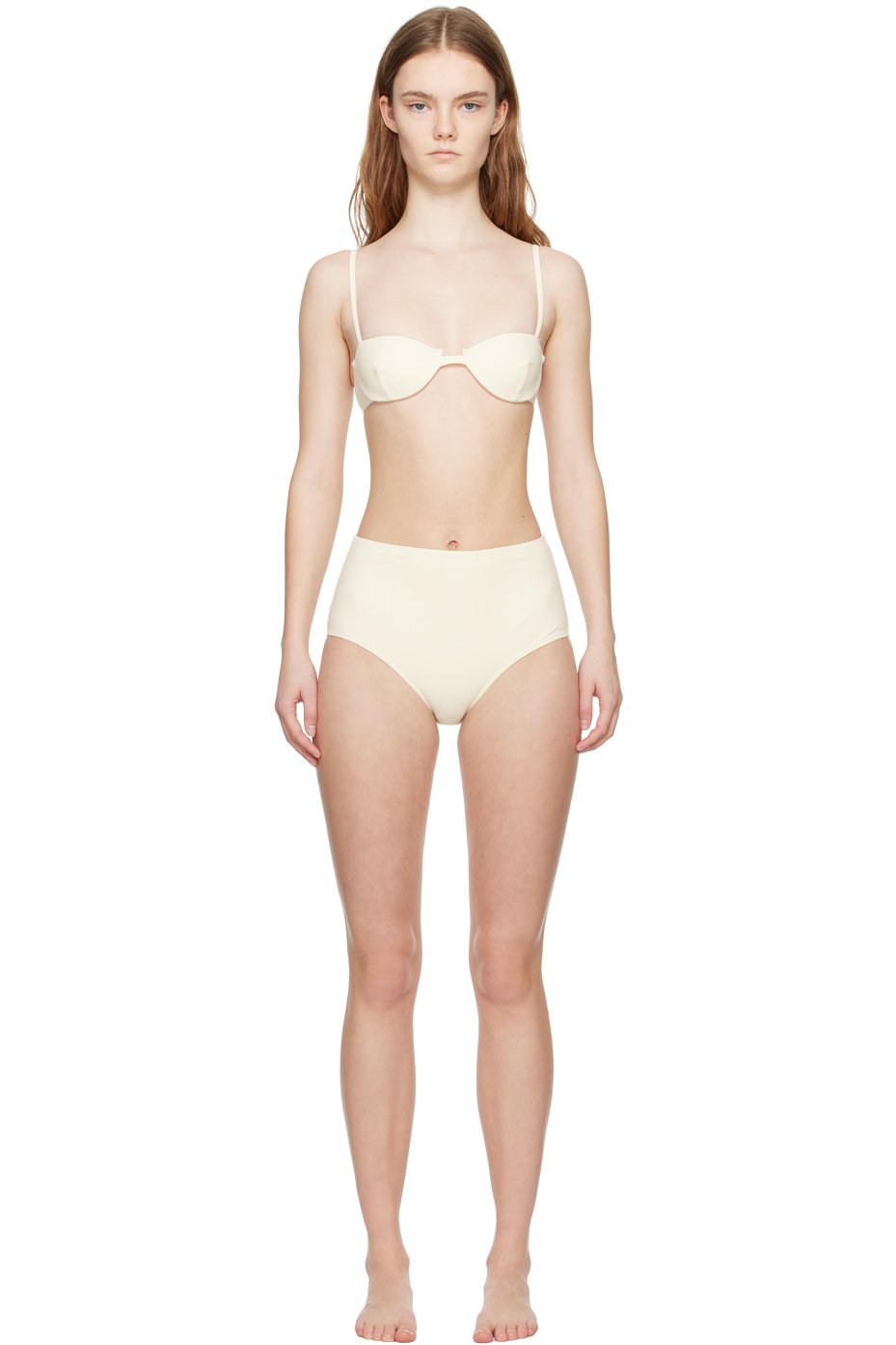 TOTEME - Bikini blanc cassé à encolure en cœur