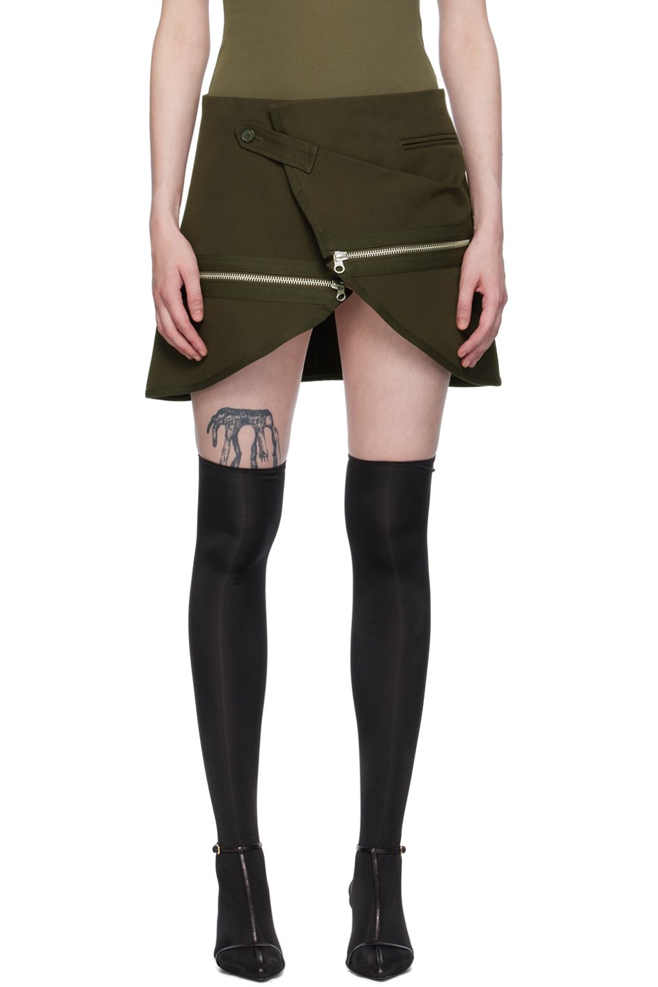Courrèges - Minijupe modulaire brune