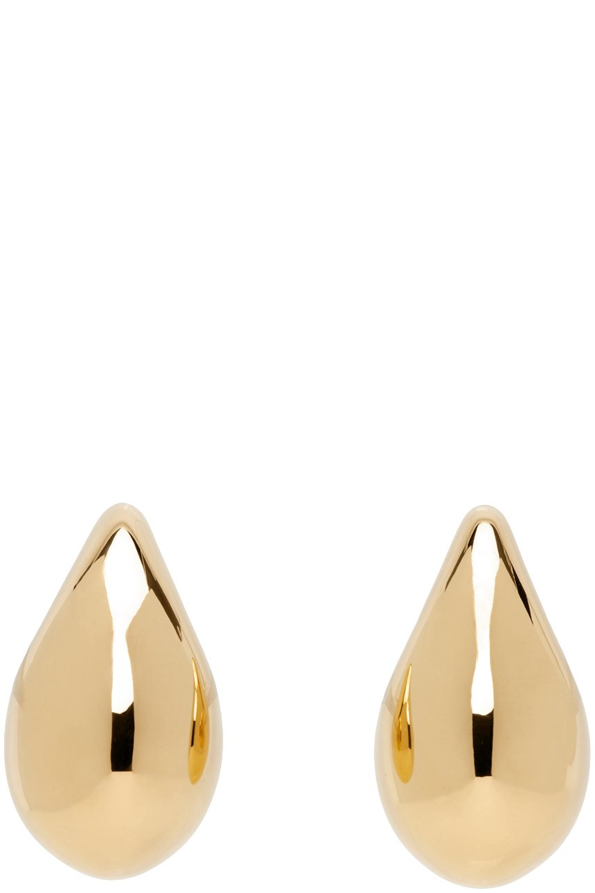 Bottega Veneta - Grandes boucles d'oreilles en forme de goutte dorées