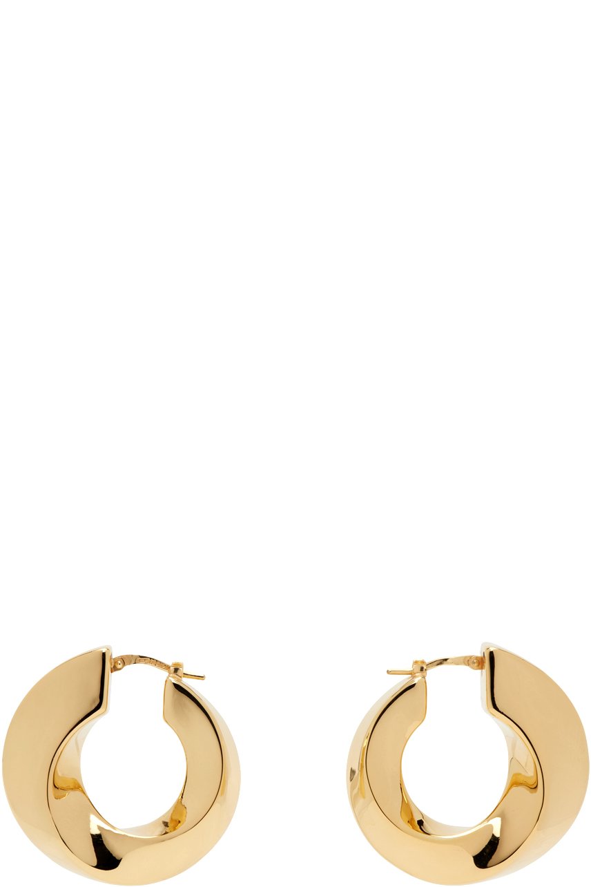 Bottega Veneta - Boucles d'oreilles à anneau torsadées dorées