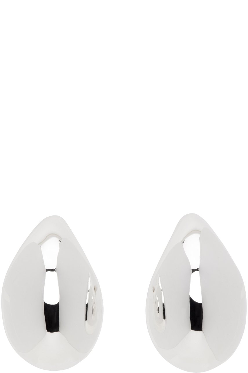 Bottega Veneta - Petites boucles d'oreilles en forme de goutte argentées