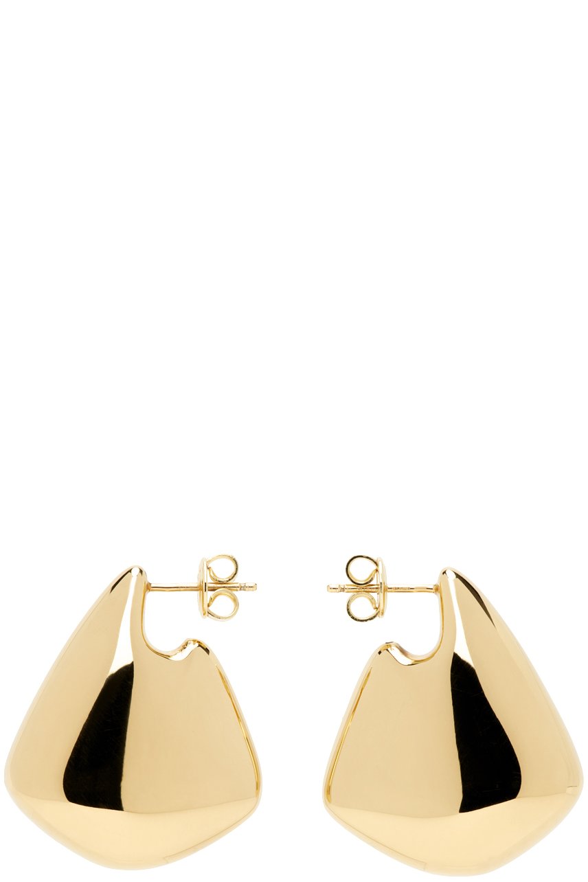 Bottega Veneta - Petites boucles d'oreilles en forme de nageoire dorées