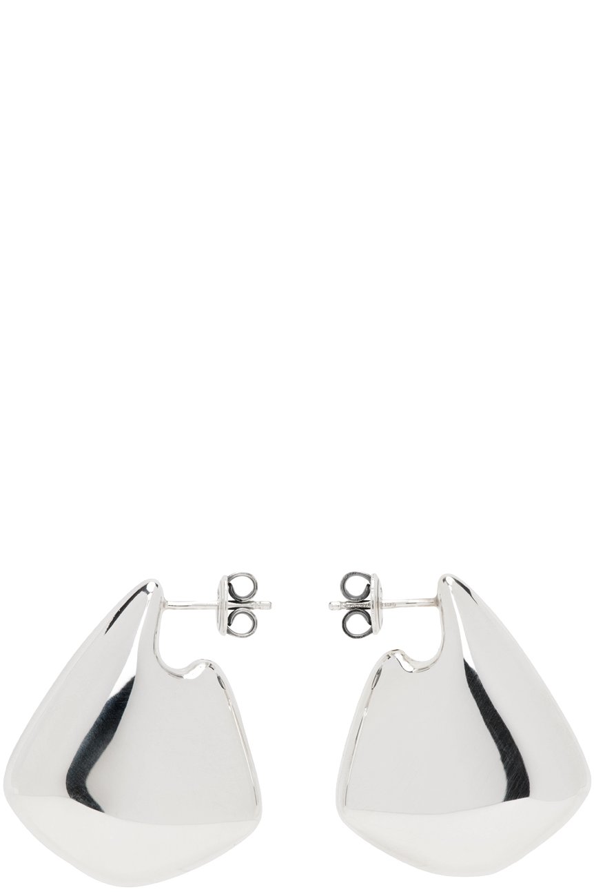Bottega Veneta - Petites boucles d'oreilles en forme de nageoire argentées