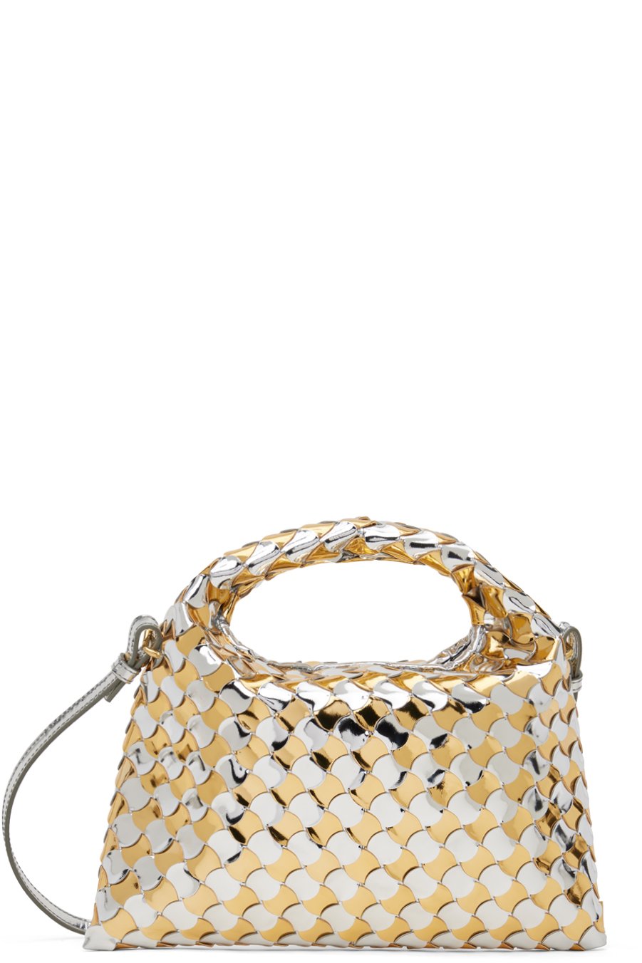 Bottega Veneta - Mini sac Hop argenté et doré