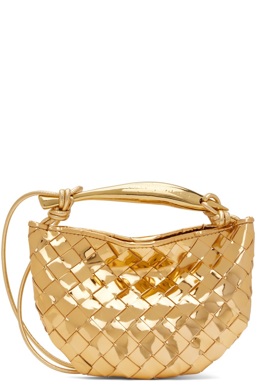 Bottega Veneta - Mini sac doré à poignée Sardine