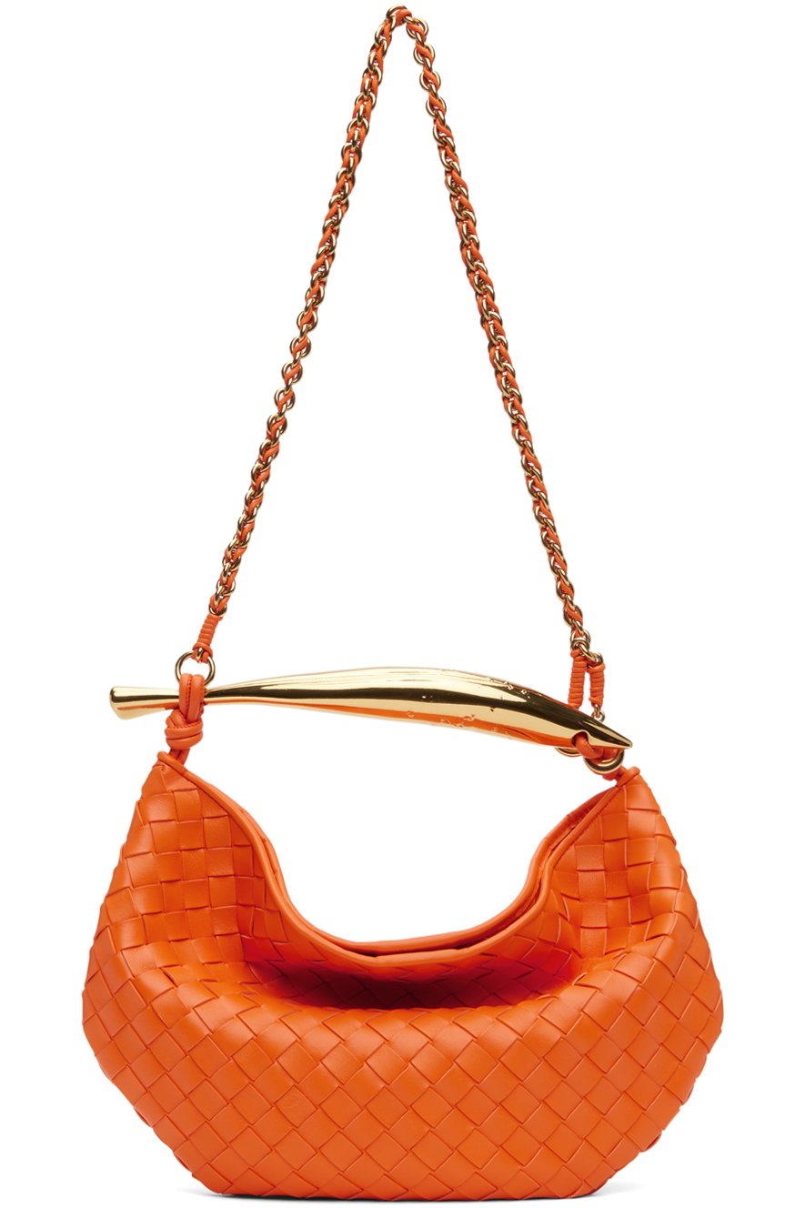 Bottega Veneta - Sac orange à poignée Sardine et à bandoulière en chaine