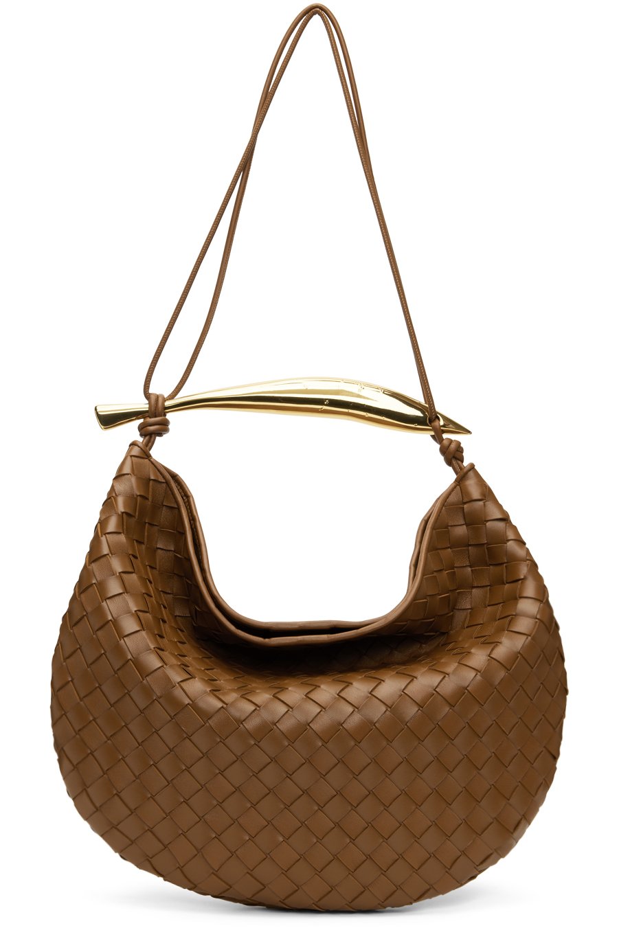 Bottega Veneta - Moyen sac brun clair à poignée Sardine