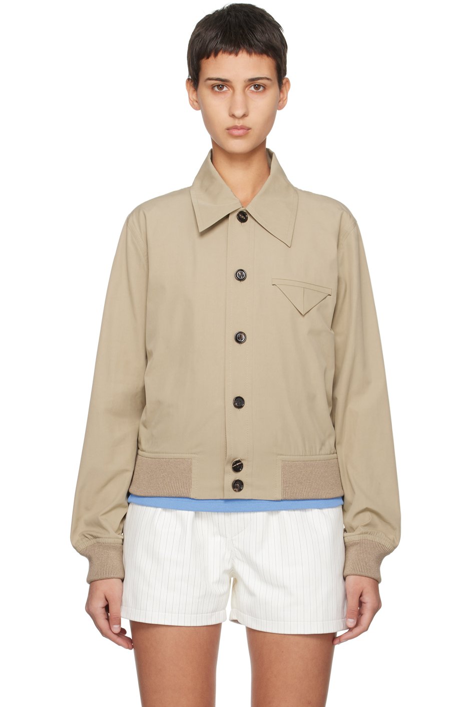 Bottega Veneta - Blouson beige à boutons
