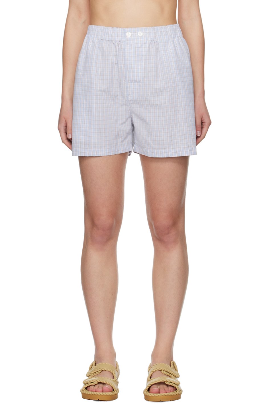 Bottega Veneta - Short bleu à carreaux