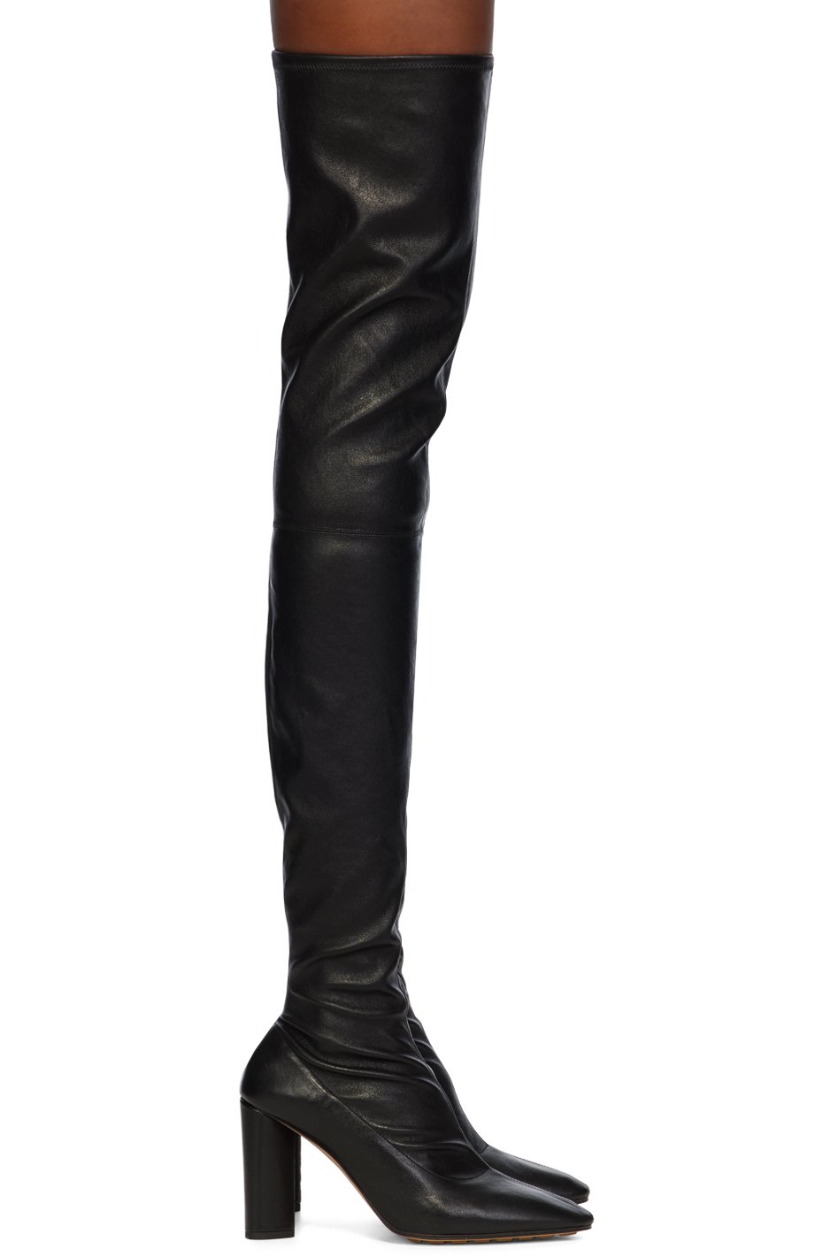 Bottega Veneta - Bottes cuissardes noires à talon Tripod