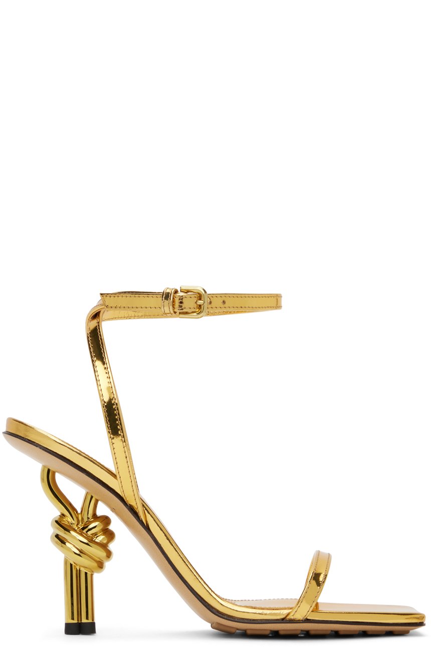 Bottega Veneta: Gold Knot Sandals | SSENSE