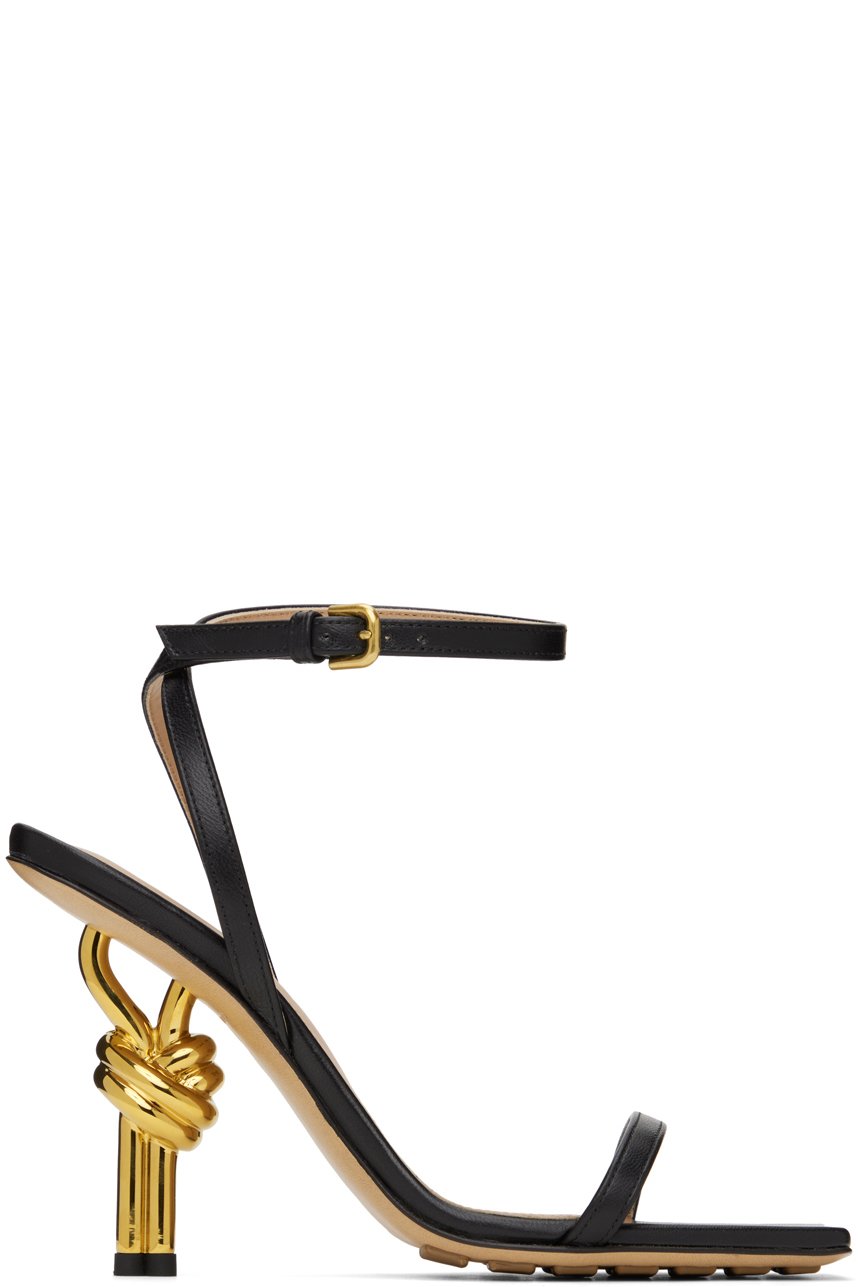 Bottega Veneta - Sandales à talon à nœud emblématique noires
