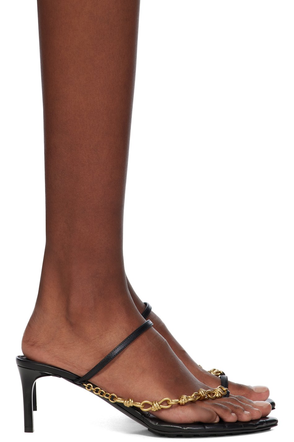Bottega Veneta - Sandales noires à semelle Leaf