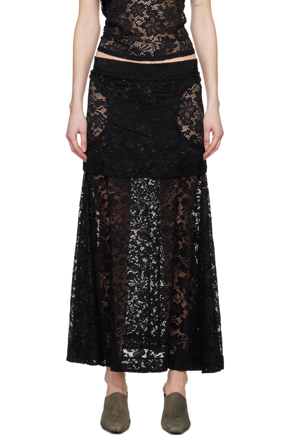 Eckhaus Latta - Jupe midi Seraph noire