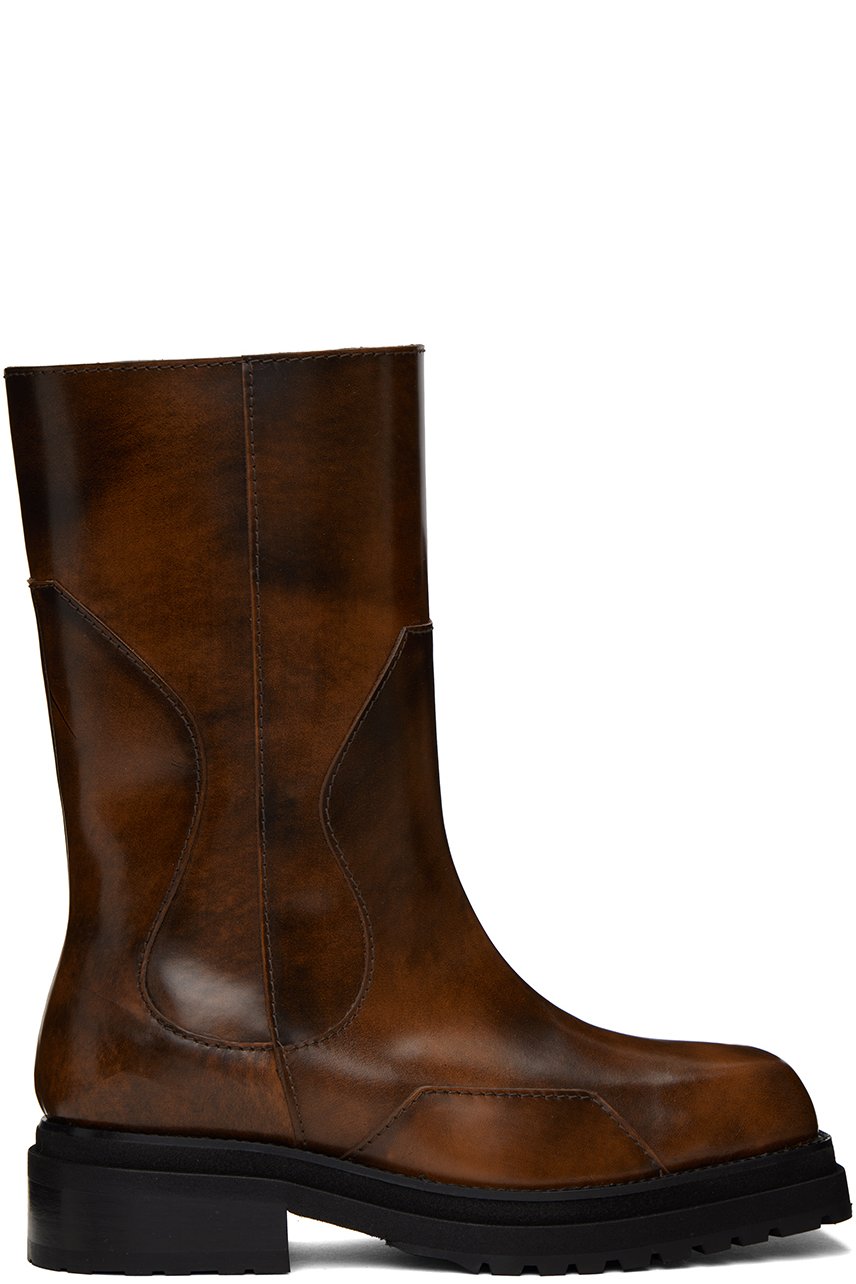Eckhaus Latta - Brown Stacked Boots
