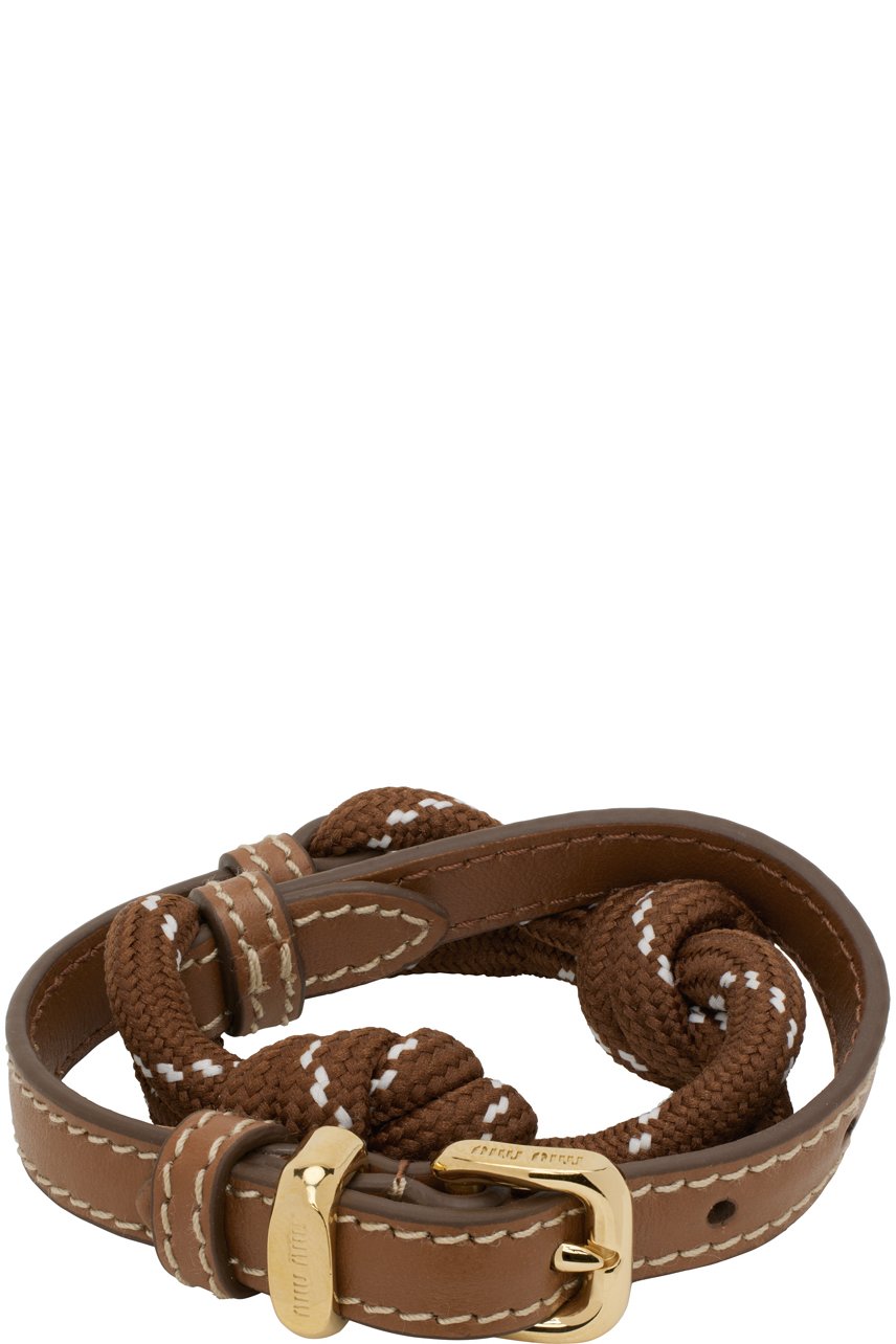 Miu Miu - Bracelet double tour brun